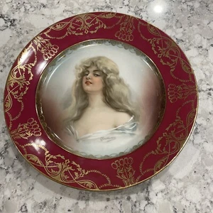 ANTIQUE IMPERIAL CARLSBAD AUSTRIA HAND PAINTED PLATE Constance 9.5” - Picture 1 of 10