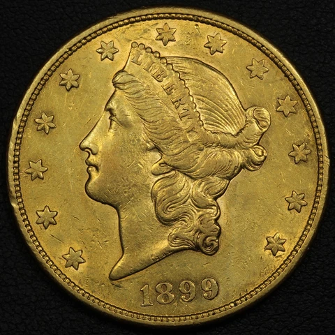 1899 S $20 Twenty Dollar Liberty Head Gold Double Eagle - Cleaned Cover