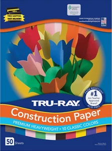 Construction Paper P103031, 10 Classic Colors, 9" X 12", 50 Sheets ⭐️⭐️⭐️⭐️⭐️ - Picture 1 of 11
