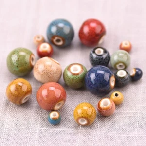 6mm 8mm 10mm 12mm 14mm Gemischt Rund Keramik Porzellan Lose Perlen - Bild 1 von 13