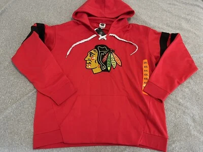 NHL Chicago Blackhawks Red Sweatshirt Hoodie Sweater Big Logo Mens XXL 2XL NWT - Image 1 of 4