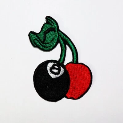 8 Ball Pool Cherry Patch Tattoo Artwork Emblem for DIY Iron on Clothes Jacket - Image 1 of 4