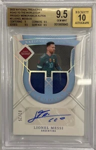 2022 National Treasures Road to the World cup #2 messi jersey auto 2/25 BGS 9.5 - Picture 1 of 2