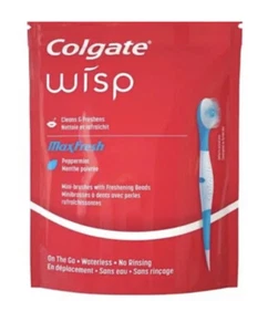 4x Colgate Wisp Mini erfrischende Perle mild neuwertig Zahnbürste grün - Bild 1 von 2