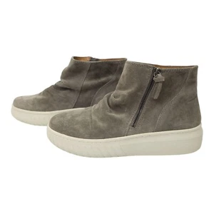 Sofft Aqua Portland Ankle Boot Womens 9 M Suede Leather Side Zip Fashion Sneaker - Picture 1 of 18