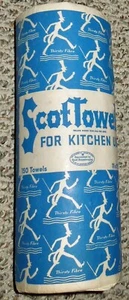 Antique 1937 Scot Towels Unused Roll...Brilliant Advertising Graphics on Wrap! - Picture 1 of 9