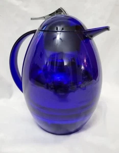 Emsa Melody Cobalt Royal Blue Thermos Pitcher Plastic Retro Vtg - Picture 1 of 15