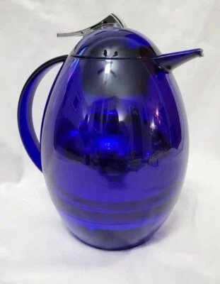 Emsa Melody Cobalt Royal Blue Thermos Pitcher Plastic Retro Vtg - Image 1 of 4