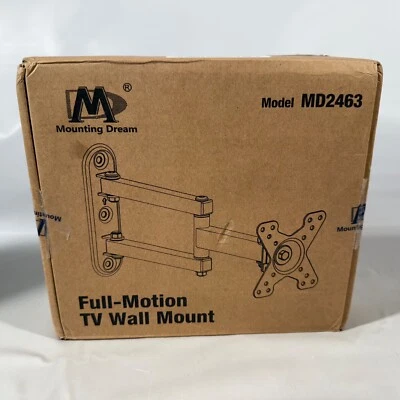 Mounting Dream UL Full Motion Monitor Wall Mount TV 10-26" Bracket MD2463 New - Image 1 of 4