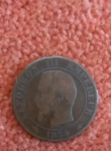 1854 French 5 centime coin - Picture 1 of 7