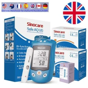 Sinocare Safe AQ UG Blood Glucose Meter Uric Acid Test Kit & glucose Strips/uric