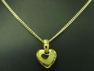 925 Argento Sterling Collana & Ciondolo Con Vetro Ricoperto / Placcato Oro / - Immagine 1 di 3