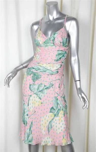 TULEH Womens Pink Polka-Dot Leaf Print Dress XS - Picture 1 of 4