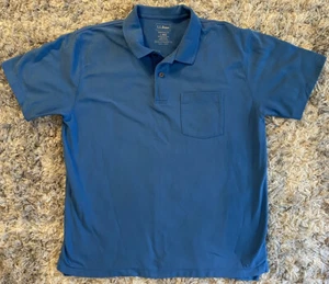 LL BEAN Herren Poloshirt Trim Fit 100 % Baumwolle Blau Kurzarm Große L - Bild 1 von 2