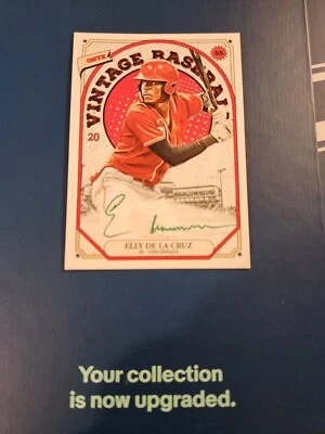 🔥 2023 ONYX VINTAGE ELLY DE LA CRUZ ON CARD AUTO GREEN /50 REDS RC  Autograph  - Image 1 of 4