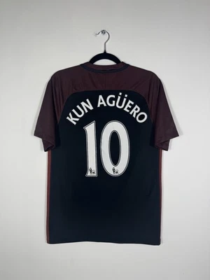 Manchester City 2016-2017 Away Jersey – Kun Agüero N°10 Nike 776903-011 S - Photo 1/4