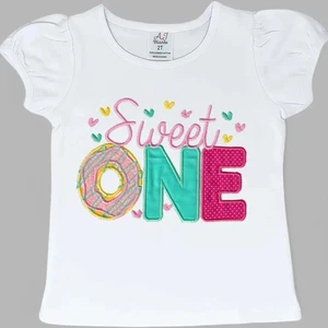 1st birthday shirt Sweet One Girl Birthday Shirt Toddler Sweet One Shirt Girls S - Picture 1 of 5