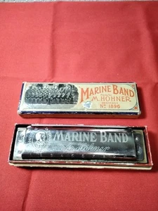 Armónica De Colección M. Hohner "Marine Band" Nº1896 Llave D con Caja - Imagen 1 de 7