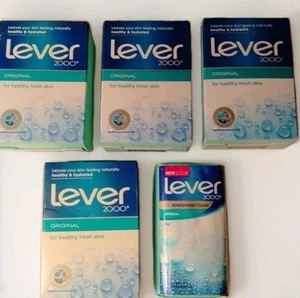 VTG 5 Original Lever 2000 Soap Bars 4oz Each Beauty Skin Care New FREE SHIPPING - Picture 1 of 4