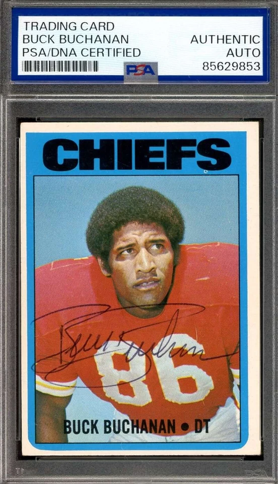 Buck Buchanan PSA ADN Vintage Firmado 1972 Topps Autógrafo Foto 1 de 1
