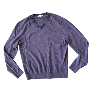 Neiman Marcus Superfine Cashmere Purple V-Neck Men's Sweater Size Large - Picture 1 of 5