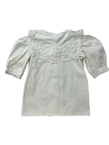 Niñas Blanco Bordado Manga Corta Talla 6X - Imagen 1 de 6