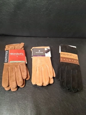 Комплект из 3 Isotoner женщин WonderFit кожаные перчатки трикотажа с подкладкой размер M и L новый - Изображение 1 из 4