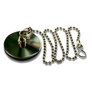 Brass Gold Metal Bath Sink Basin Plug 1 3/4' 44mm with Chain - Picture 1 of 2