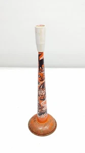 Vintage US Metal Toy MFG Halloween Noise Maker Tin Litho Witch Owl Horn - Picture 1 of 5