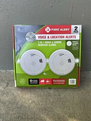 First Alert Smoke and Carbon Monoxide Alarm Detector 2-Pack | Battery Operated
