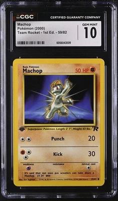 2000 POKEMON ROCKET 1ST EDITION #59/82 MACHOP PSA CGC 10 - Image 1 of 2