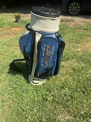 Bolsa de golf Jones azul/blanca, caminar/llevar, divisor de 3 vías, retro vintage Foto 1 de 4