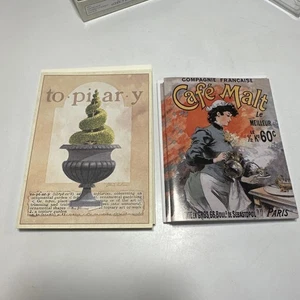 Postcard lot. 4- Topiary Cards / Envelopes And 4 Café Malt 4 Cards / Envelopes - Picture 1 of 7
