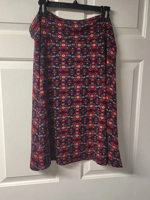 Falda Lularoe Azul Talla 3XL Línea A Falda Geométrica Multicolor D51 Foto 1 de 4