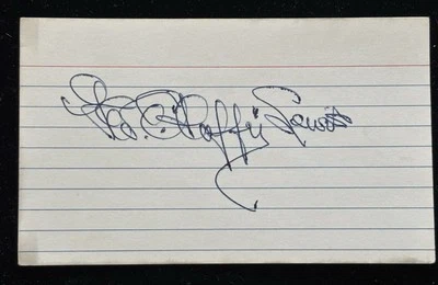 GEORGE "DUFFY" LEWIS, 1912- 15-16 Boston RED SOX W.S. Champs SIGNED Index Card⚾️ - Image 1 of 2
