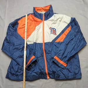 Detroit Tigers Giacca Vintage XXL Fans Gear Navy Ricamato Spellout Logo Posteriore - Foto 1 di 11