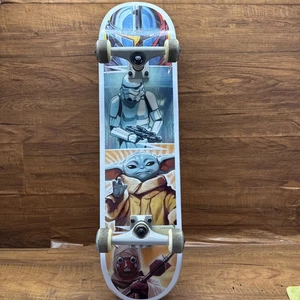 RARO ELEMENTO STAR WARS MANDALORIAN QUADRANT 8.0 Skateboard Grout Yoda Tusken - Foto 1 di 14