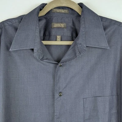 Camisa de vestir ARROW para hombre XL/TG 17 1/2-34/35 azul manga larga sin arrugas Foto 1 de 4