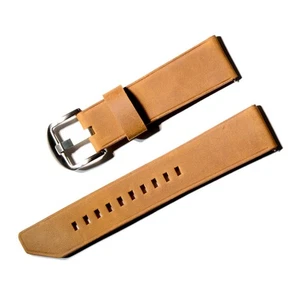 Watch Bands Parts Cowhide Genuine Leather Wristwatch Straps 24mm Light Brown - Picture 1 of 3