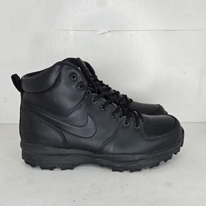 Nike Manoa Leather Boots Black 454350-003 Size 8 Hiking Street Casual - Picture 1 of 8