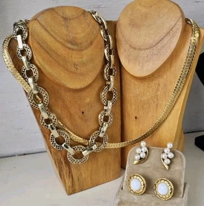Napier Goldtone Collection Of 2 Necklaces And 2 Pairs Earrings - Picture 1 of 17