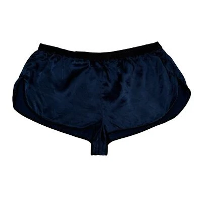 Kiki De Montparnasse | Pantalones Cortos de Pijama 100% Seda Azul Marino con Ribete Negro Talla M  Foto 1 de 4
