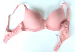 M&S talla 34A sujetador taza completa rico en algodón con cable rosa - Imagen 1 de 6