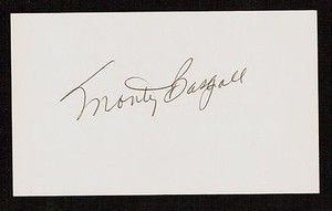 Romanus Monty Basgall (d. 2005) signed autograph Baseball 3x5 Index Card 7003-08