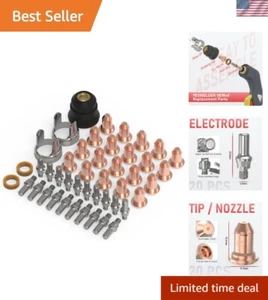 45pcs Plasma Cutting Torch Consumables Set Tip Electrode of Plasma Cutting To... - Picture 1 of 9