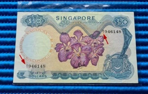 A/1 Singapore Orchid Series $50 Note A/1 946148 Dollar Banknote Currency LKS - Picture 1 of 2