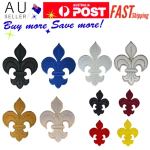 Fleur-de-Lys Iron on Patch Fleur de Lis Lily Flower Decorative 8x6x0.1cm(1g) - Picture 1 of 13