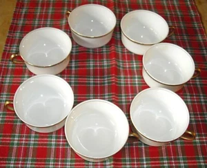 Vintage Pope Gosser White Gold Teacups ~ Set of 7 ~ - Picture 1 of 12
