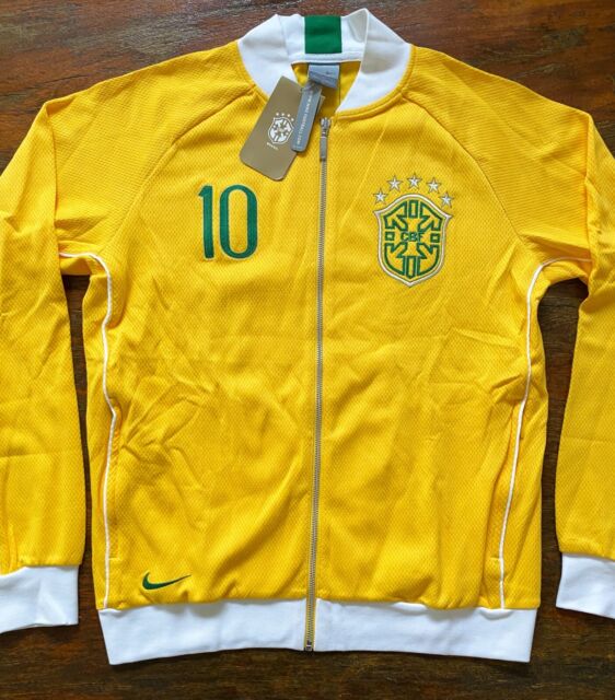 NIKE BRAZIL Mens Soccer JACKET Size M track ANTHEM YELLOW 370285-703 