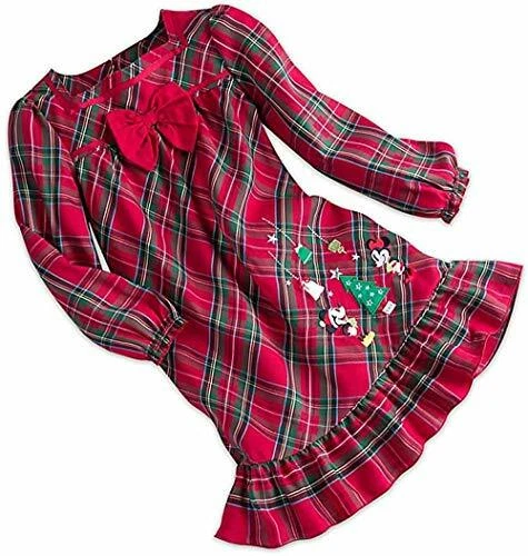 Minnie and Mickey Christmas Tree Holiday Red Plaid Nightgown, Size 7/8 - Image 1 of 1